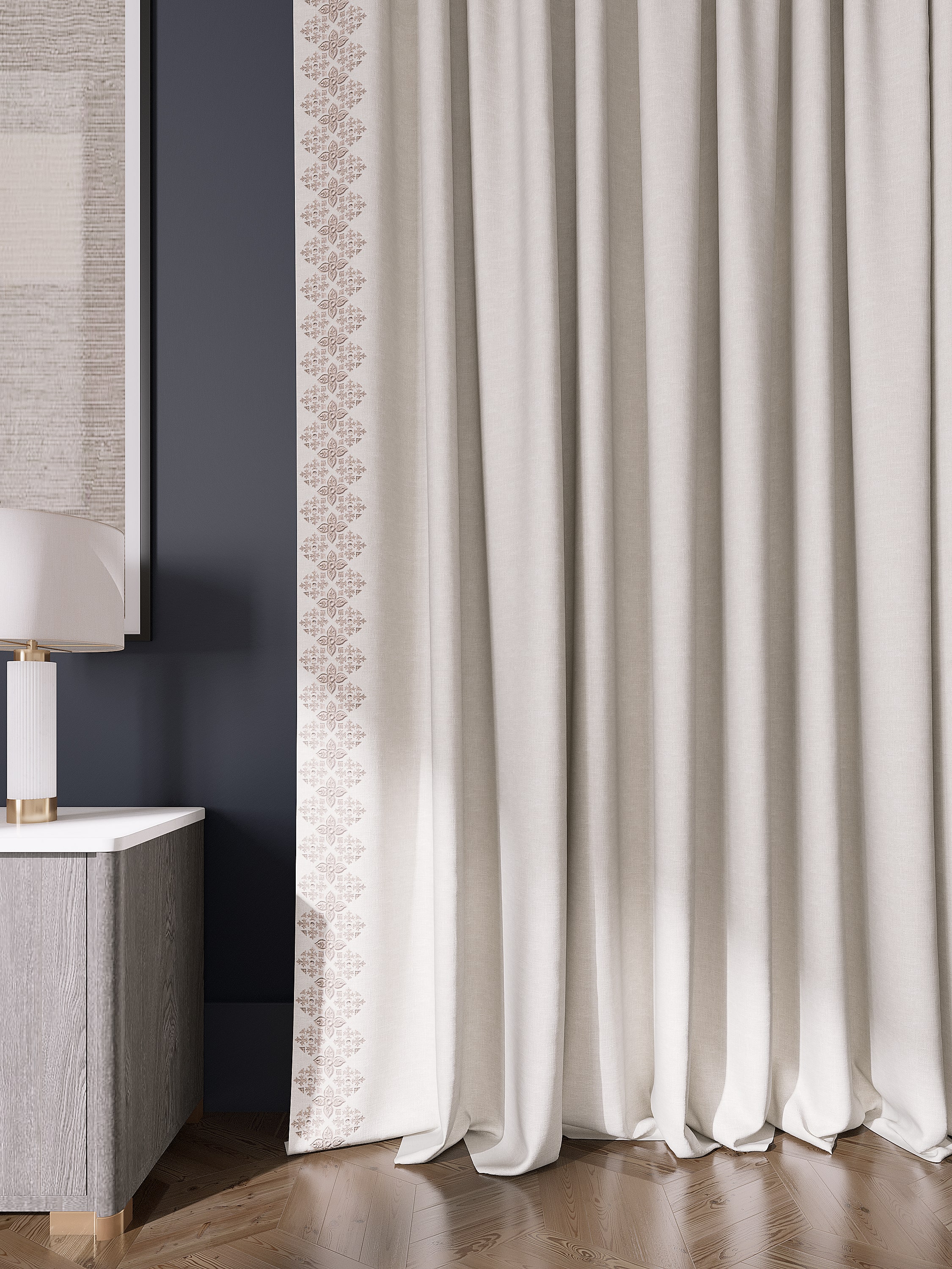 Polyester Pleat Solid Traditional Curtains for the living room.