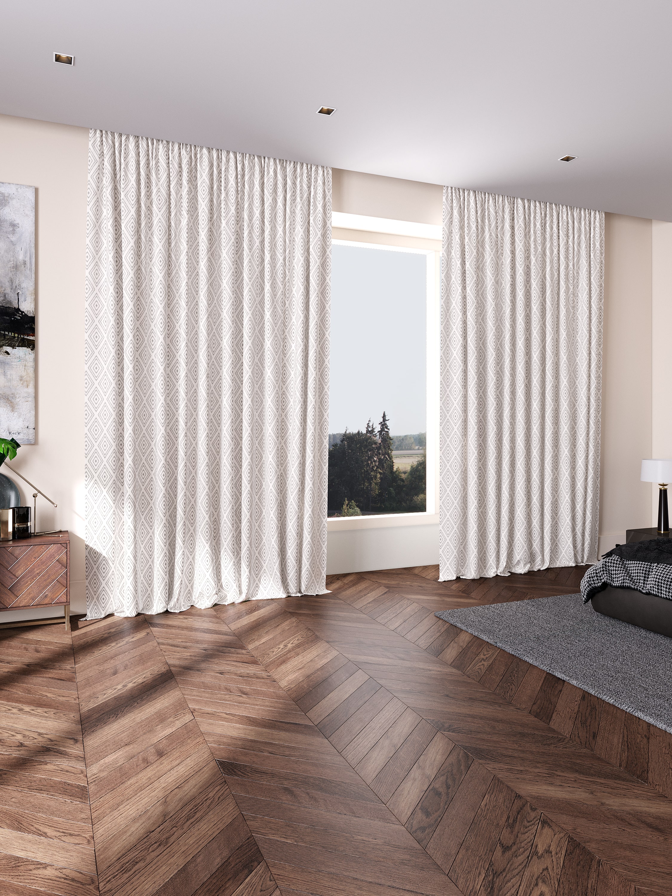Ripple-Style Solid Curtains for the Living Room.