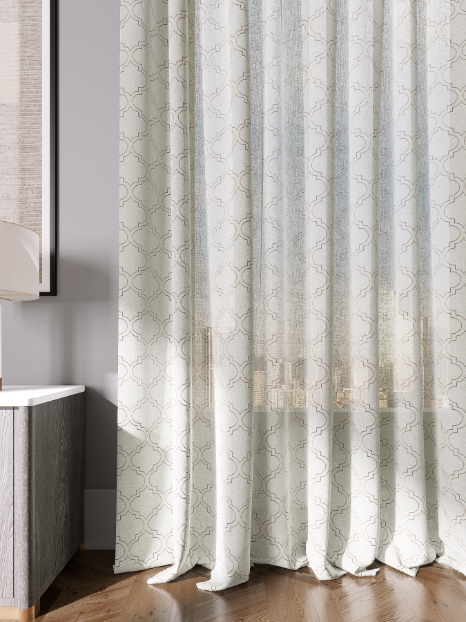Modern lattice work Trellis Premium Curtains designed on a light