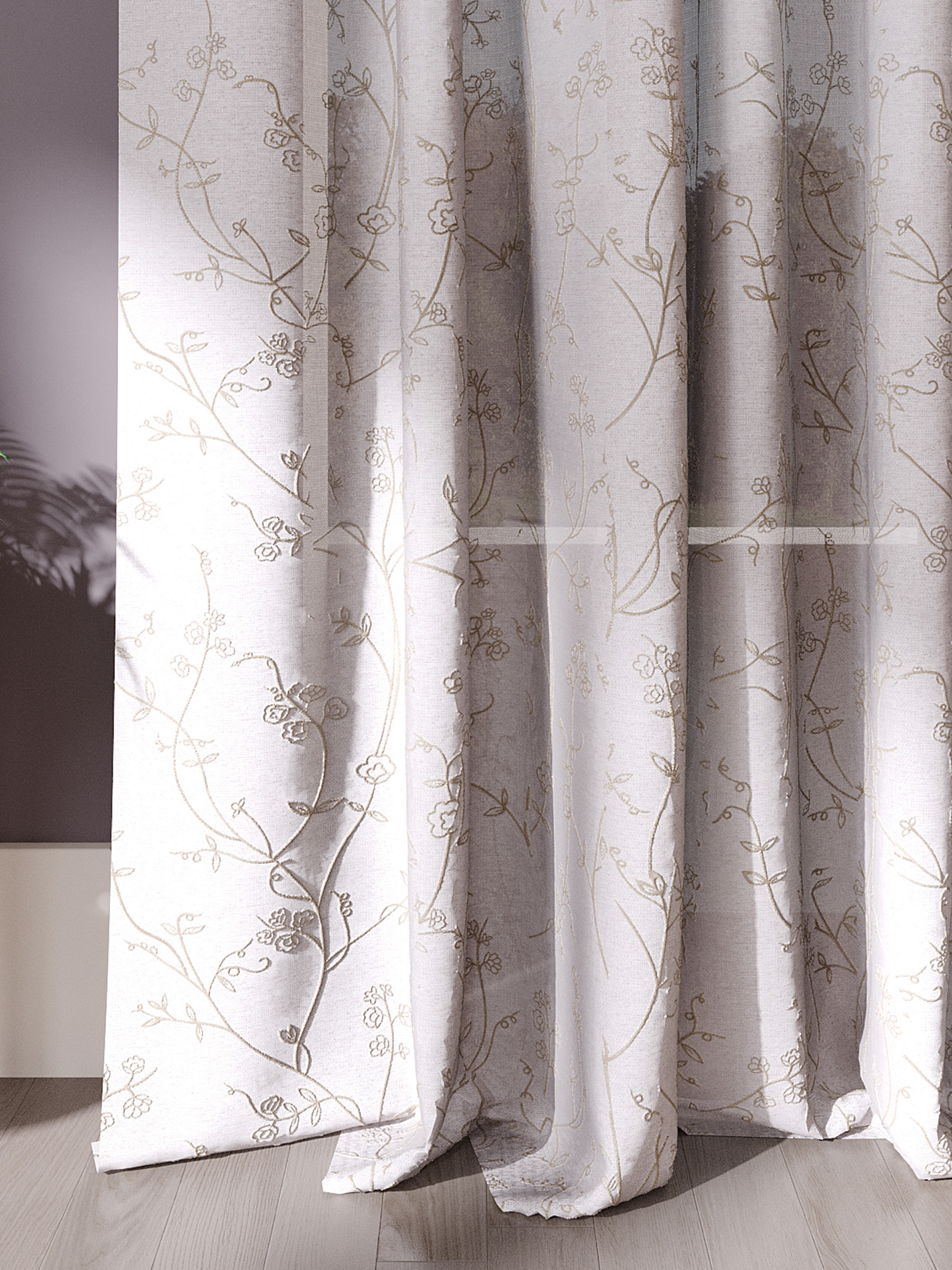 Delicately Curatedbotanical pattern Tendril tailormade designer curtains