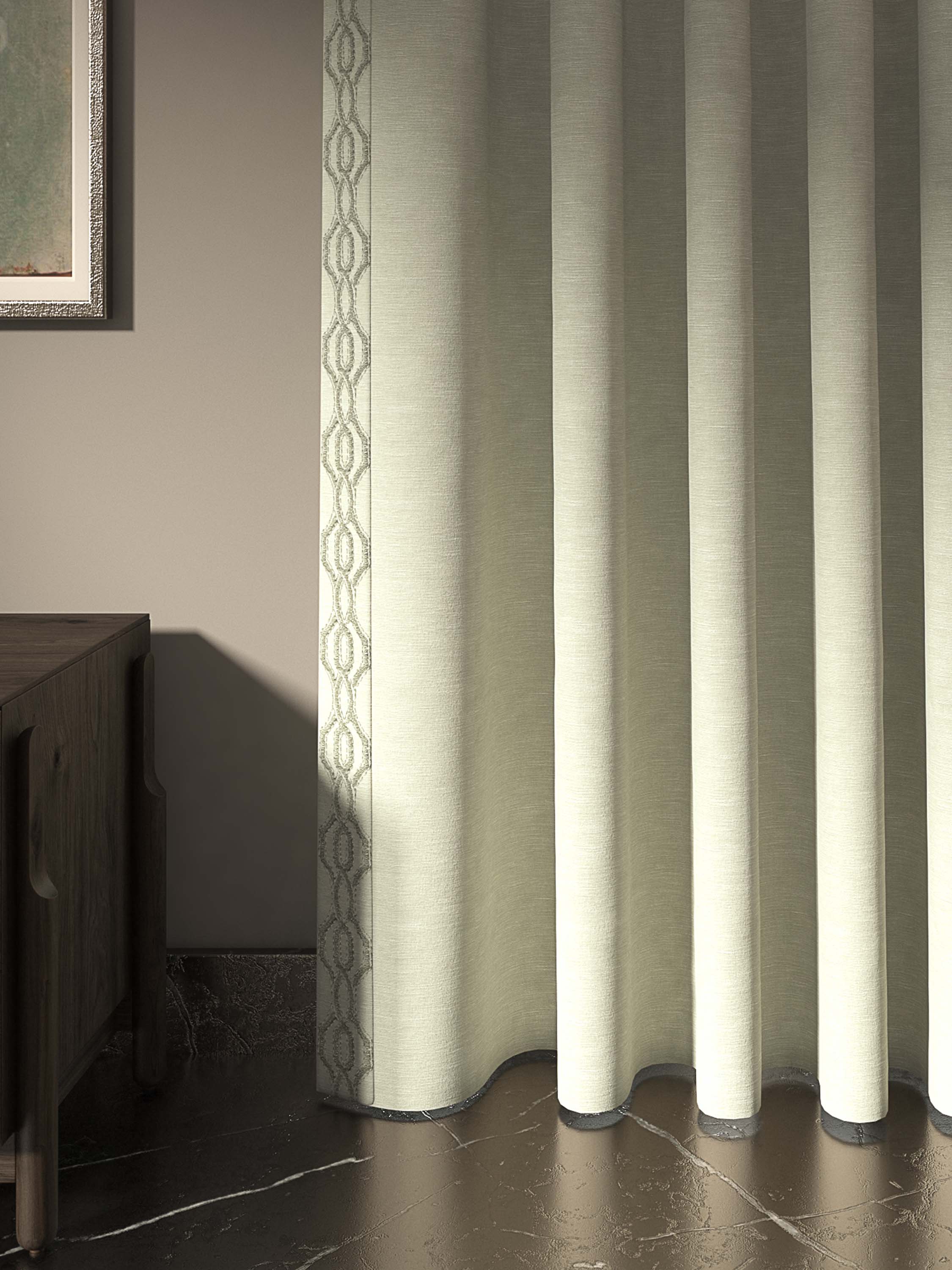  Luxury Designer Curtains with Geometric Embroidery