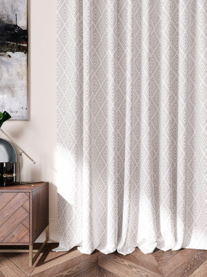 Geometric Pattern Solid Cotton and Polyester Curtains.